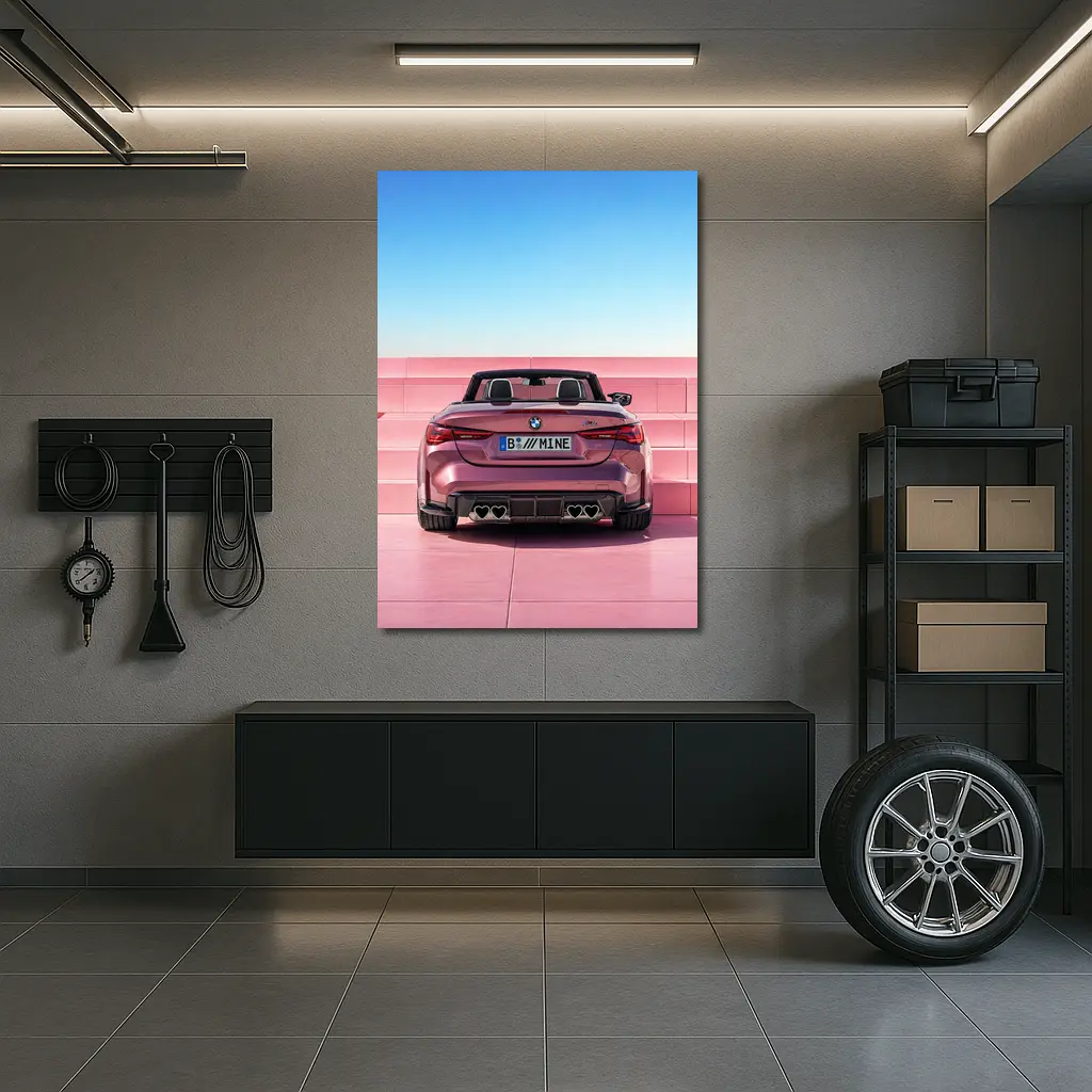 BMW M4 Convertible Rear Pink Wall – Wall Art