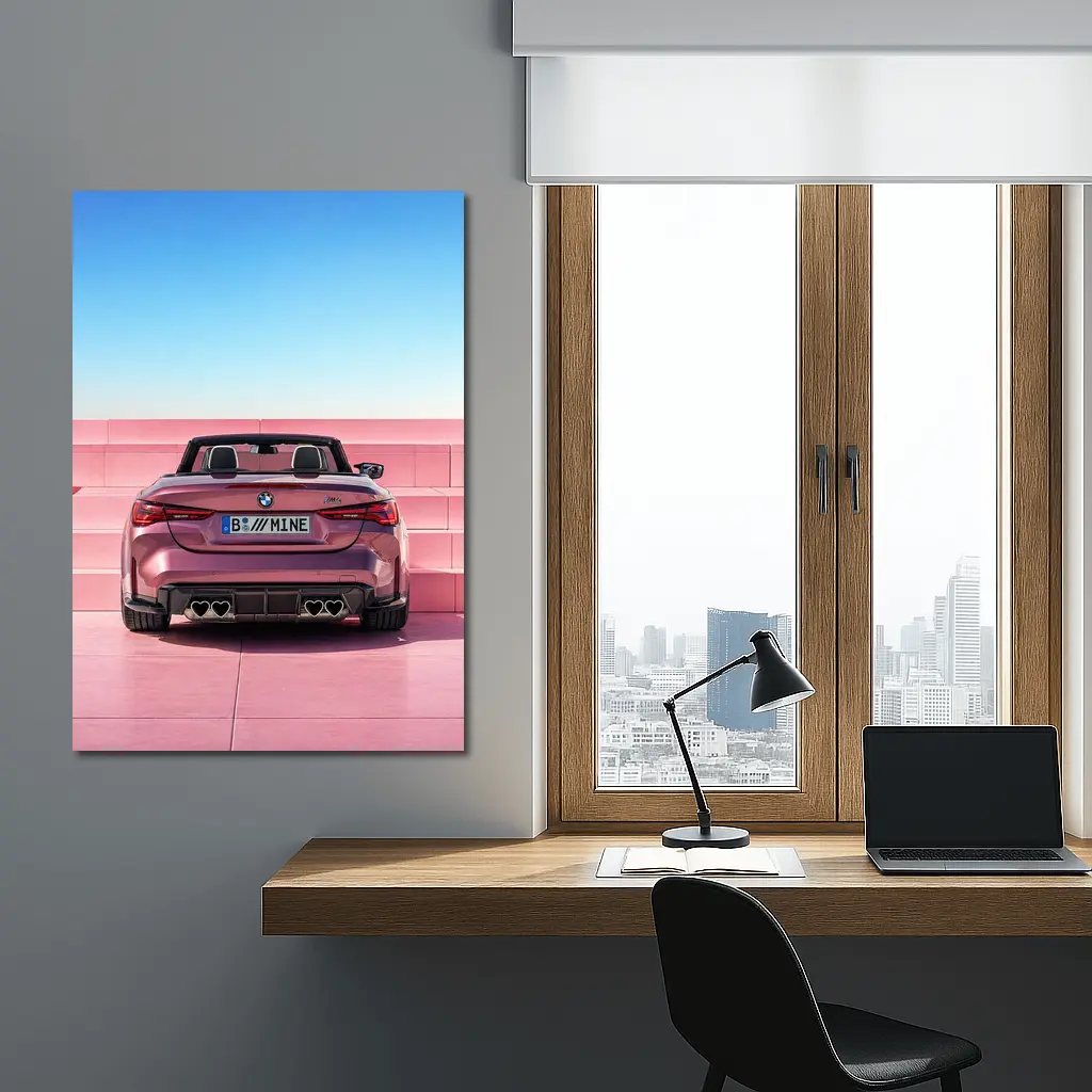 BMW M4 Convertible Rear Pink Wall – Wall Art