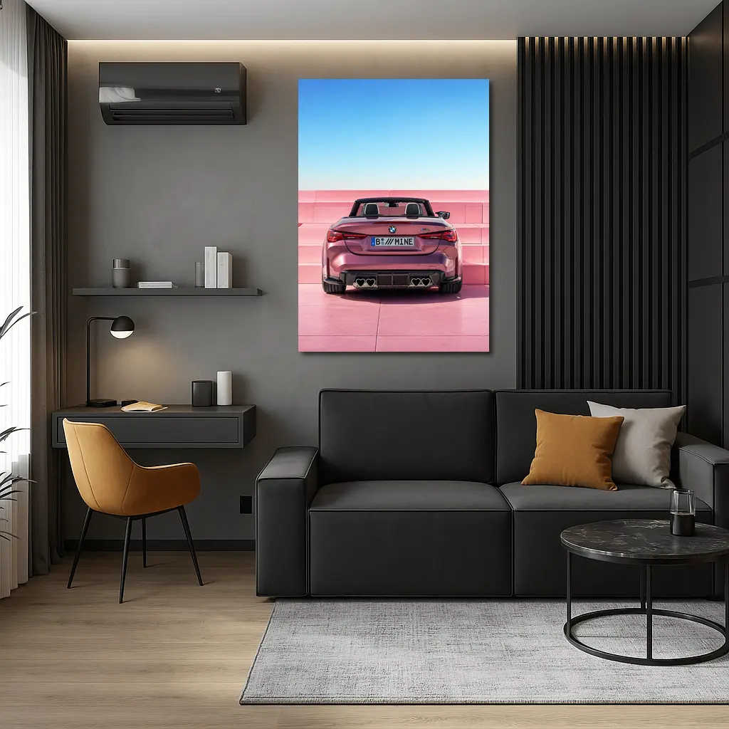 BMW M4 Convertible Rear Pink Wall – Wall Art