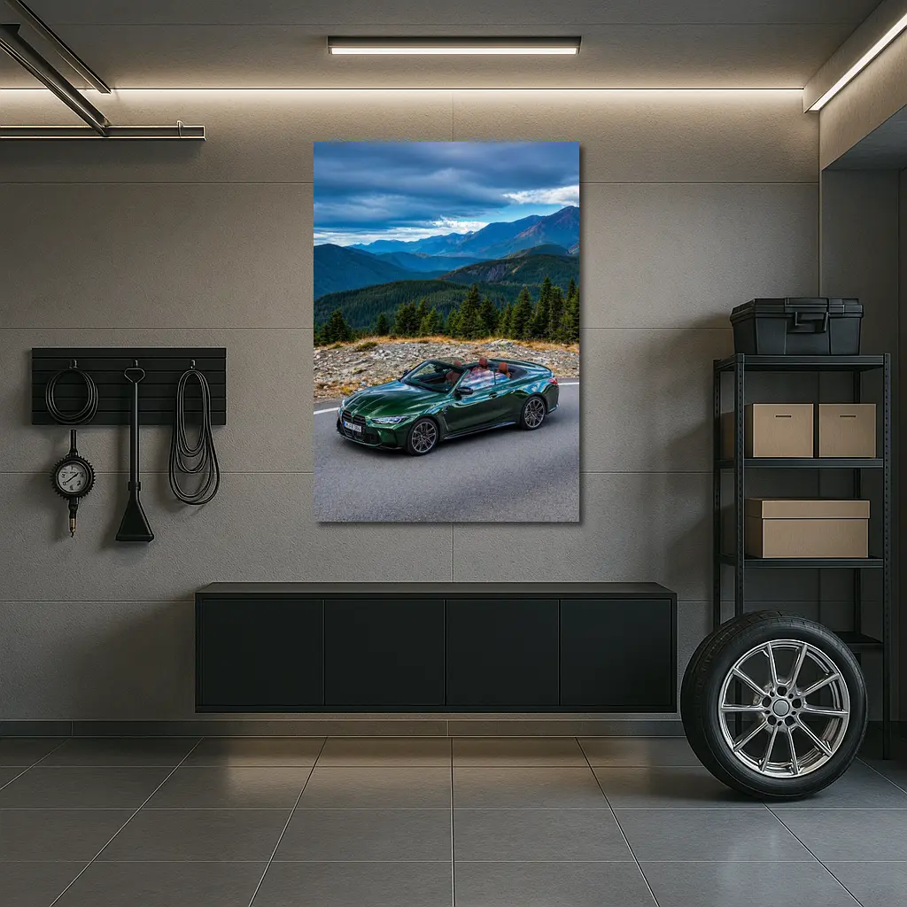 BMW M4 Convertible Green Mountain Road – Wall Art