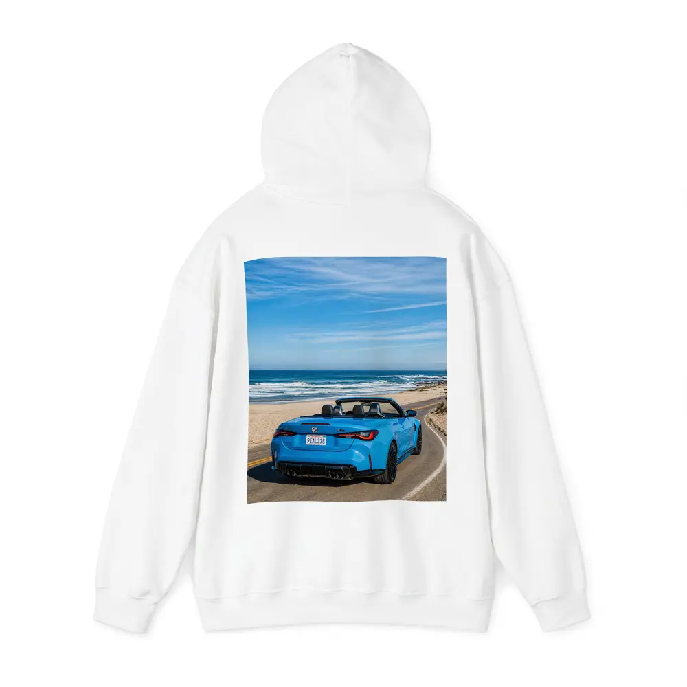 BMW M4 Convertible Blue Coastal Road Drive – Hoodies