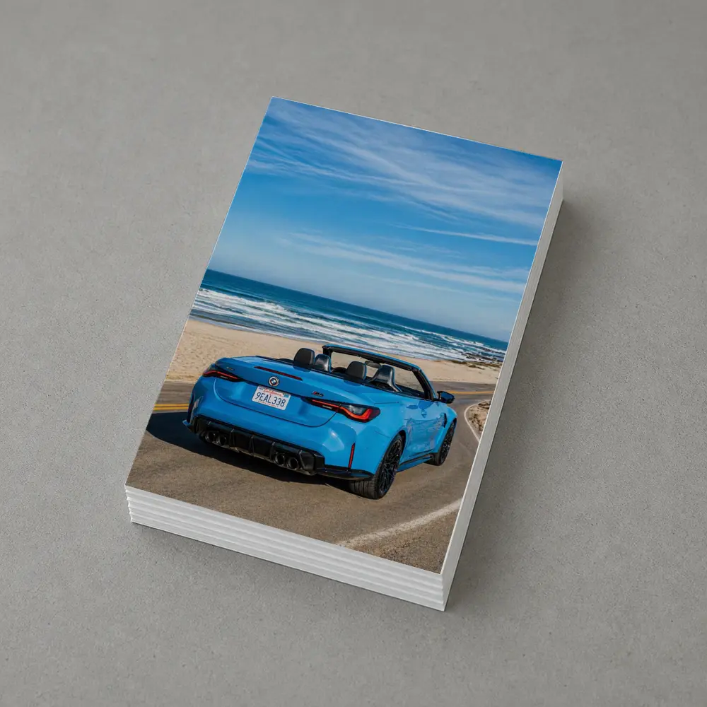 BMW M4 Convertible Blue Coastal Road Drive – Postcards