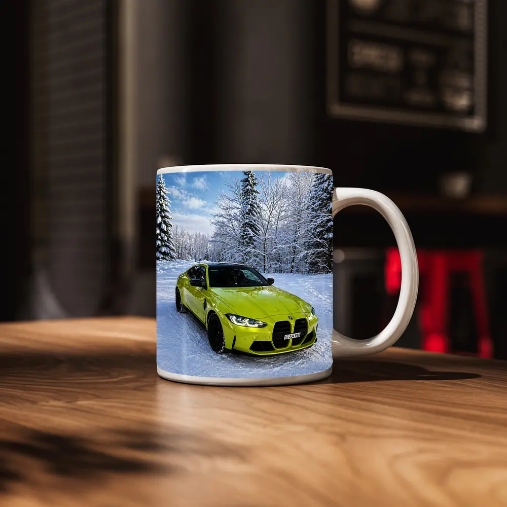 BMW M4 Competition Yellow Snow Forest – Mugs