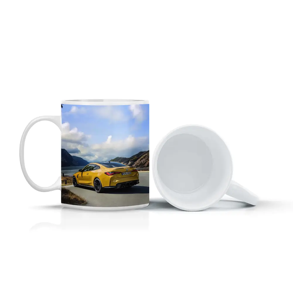 BMW M4 Yellow Coupe Coastal Road Drive – Mugs