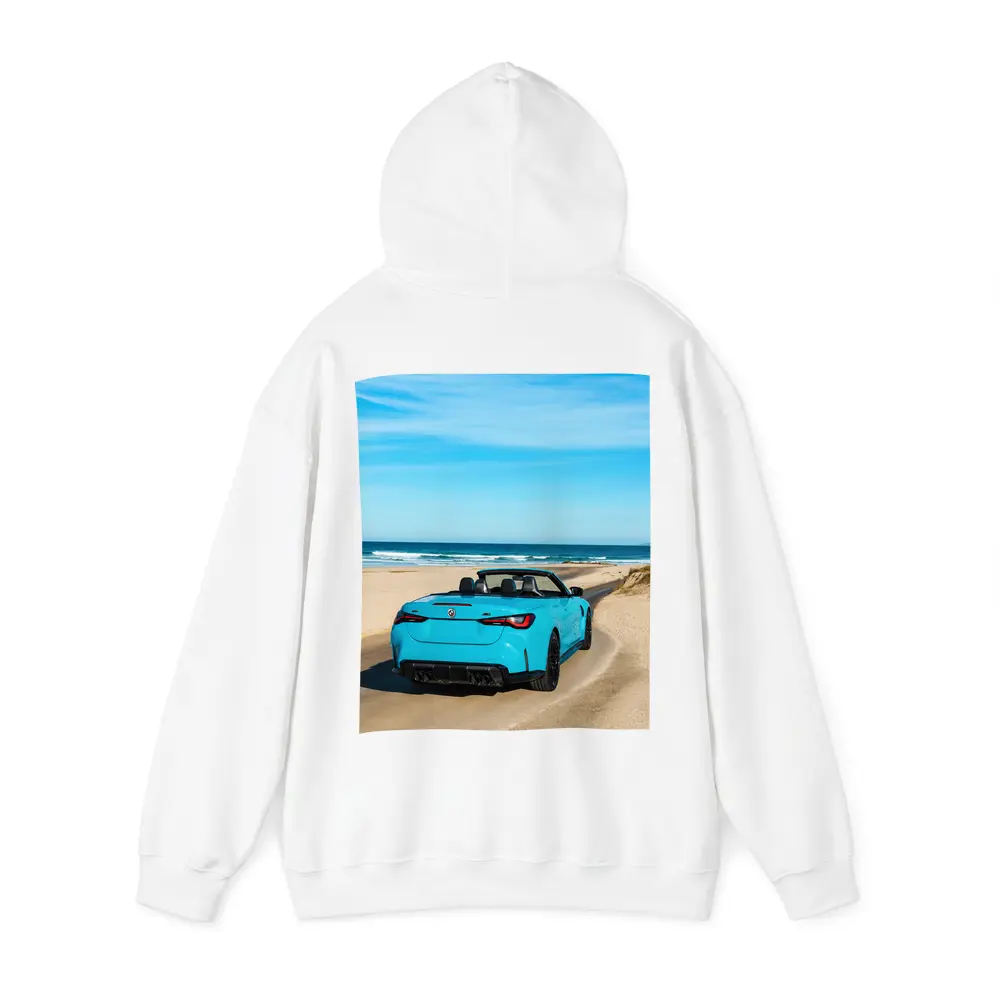 BMW M4 Convertible Blue Beach Road – Hoodies