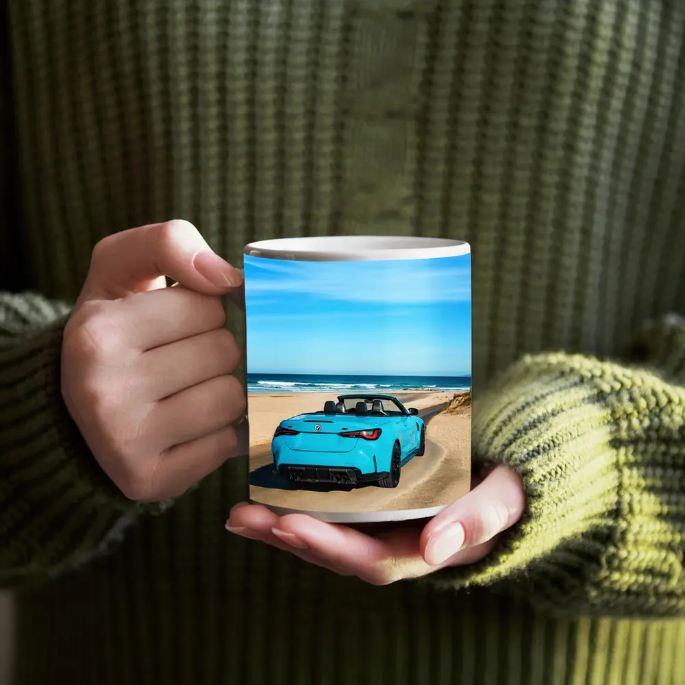 BMW M4 Convertible Blue Beach Road – Mugs
