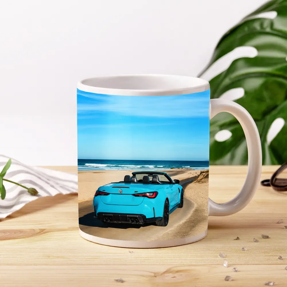 BMW M4 Convertible Blue Beach Road – Mugs