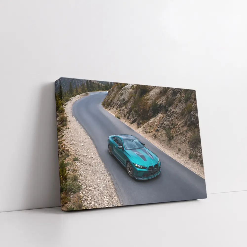 BMW M4 Teal Coupe Mountain Road Drive – Wall Art
