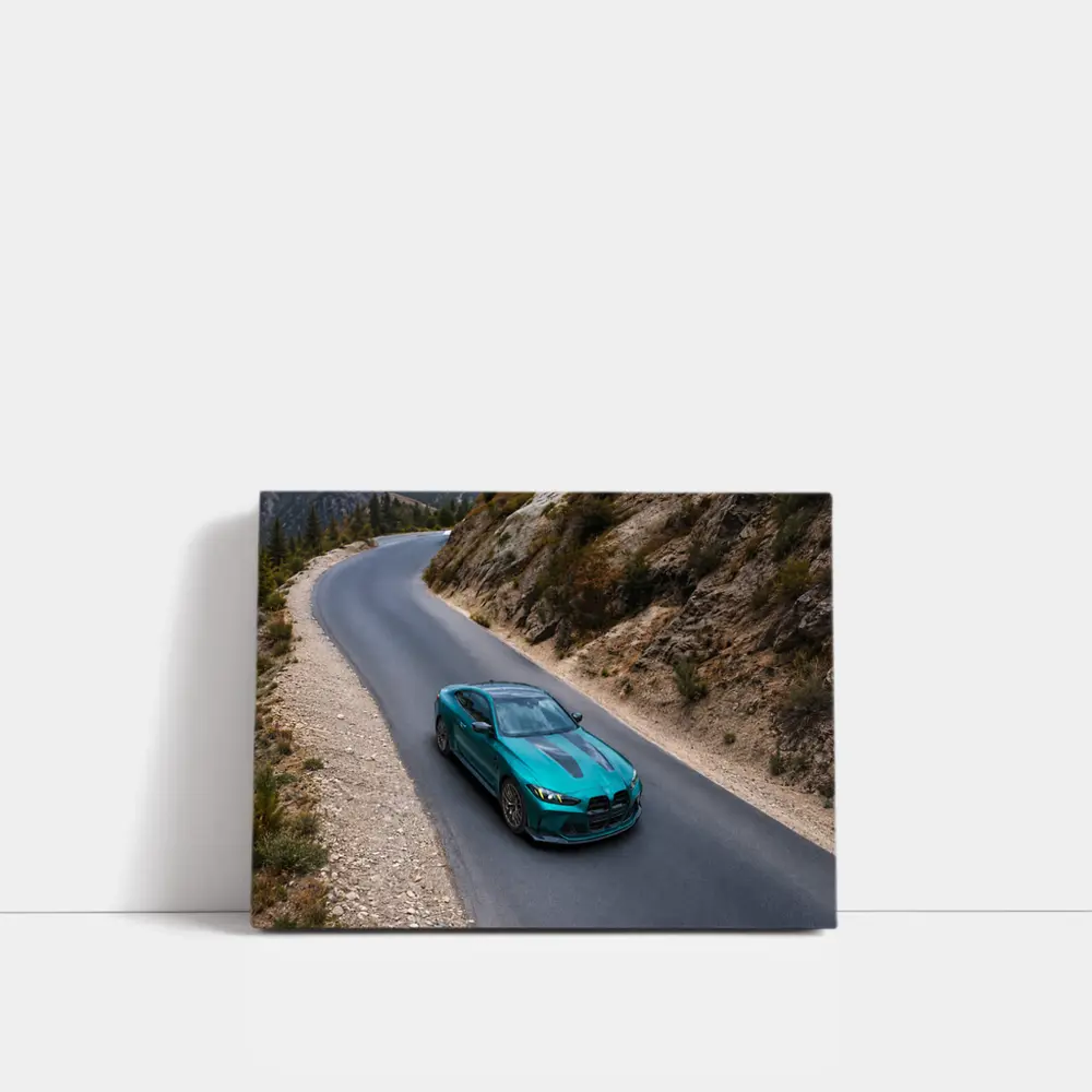 BMW M4 Teal Coupe Mountain Road Drive – Wall Art