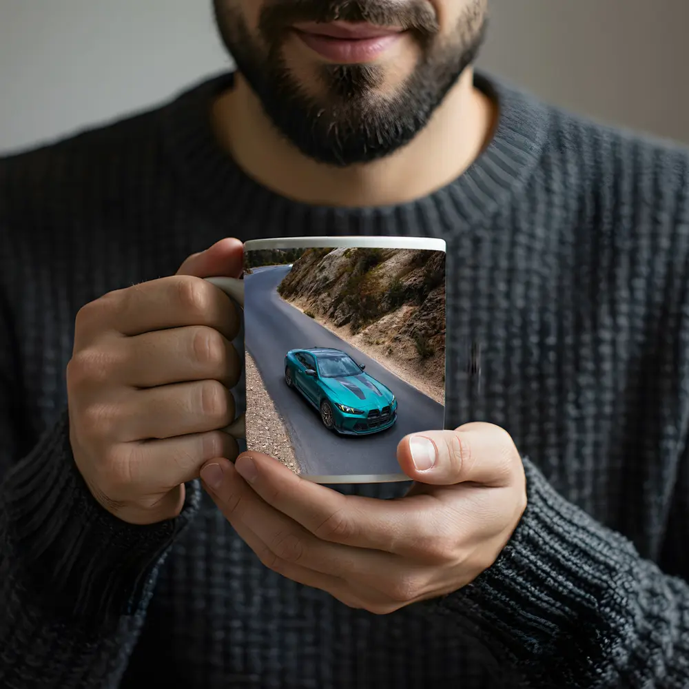 BMW M4 Teal Coupe Mountain Road Drive – Mugs