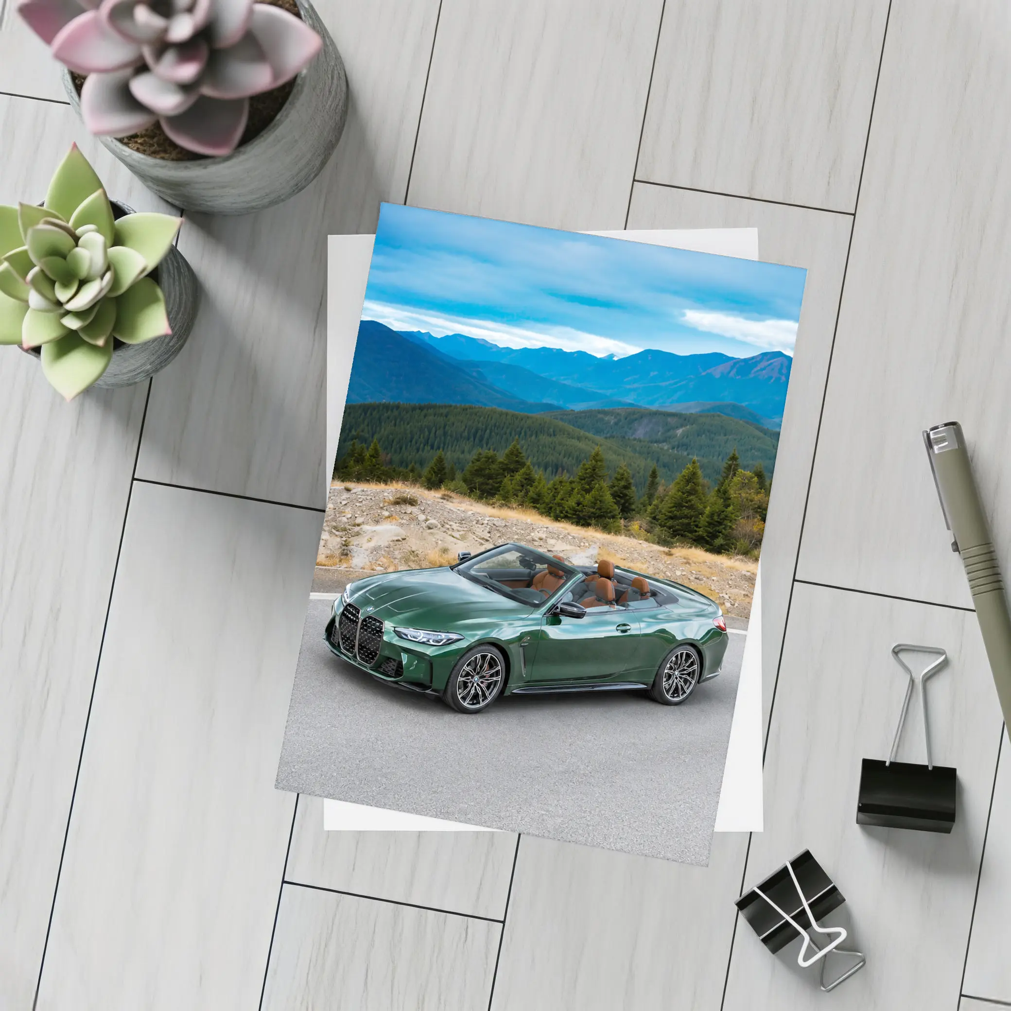 BMW M4 Convertible Green Mountain Road – Postcards