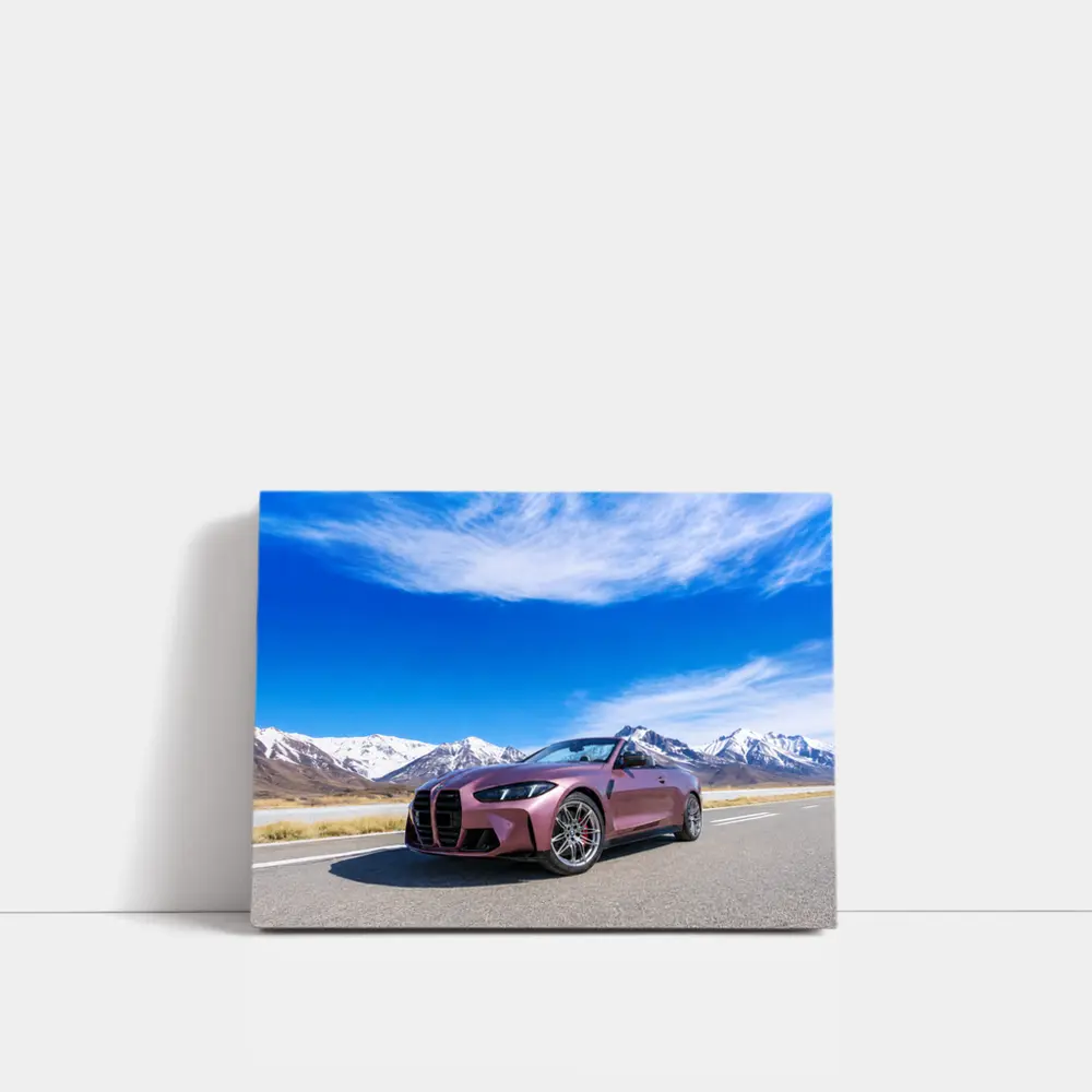 BMW M4 Convertible Snow Mountain Road – Wall Art
