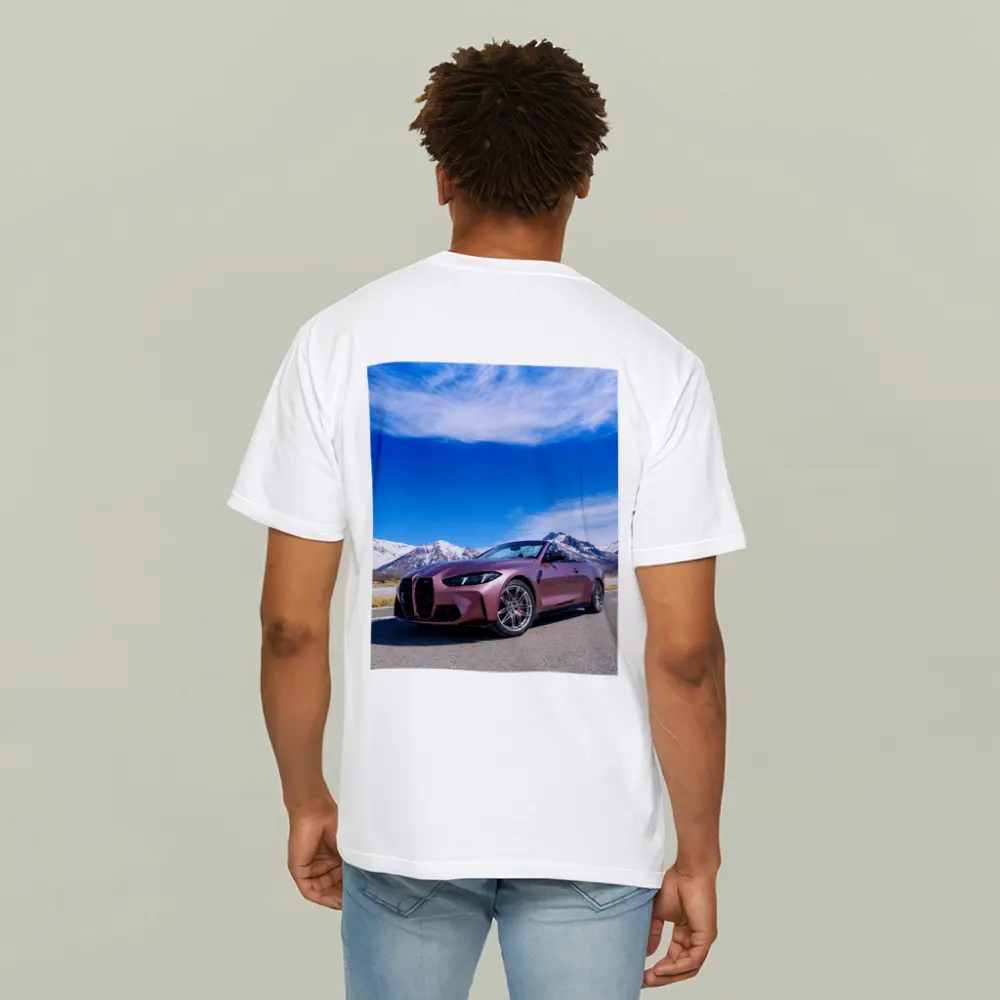 BMW M4 Convertible Snow Mountain Road – T-Shirts
