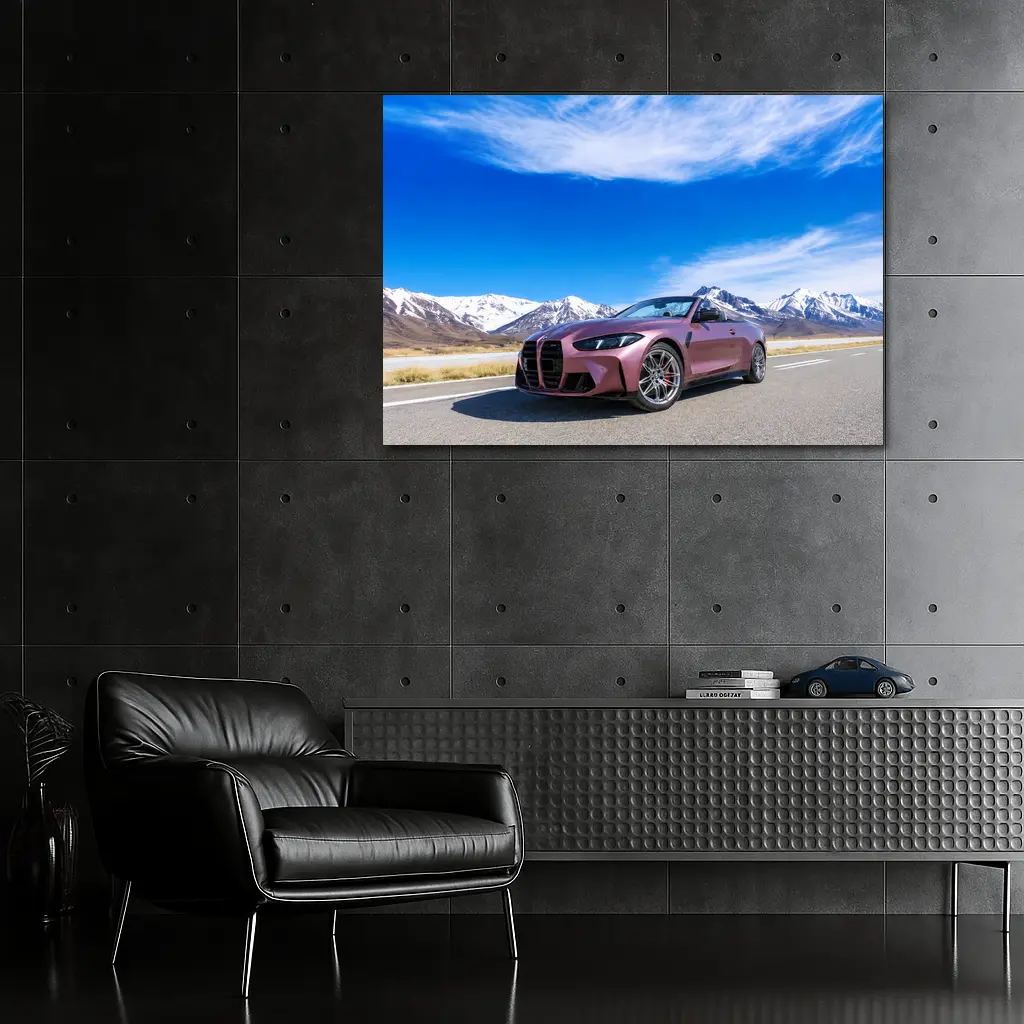 BMW M4 Convertible Snow Mountain Road – Wall Art