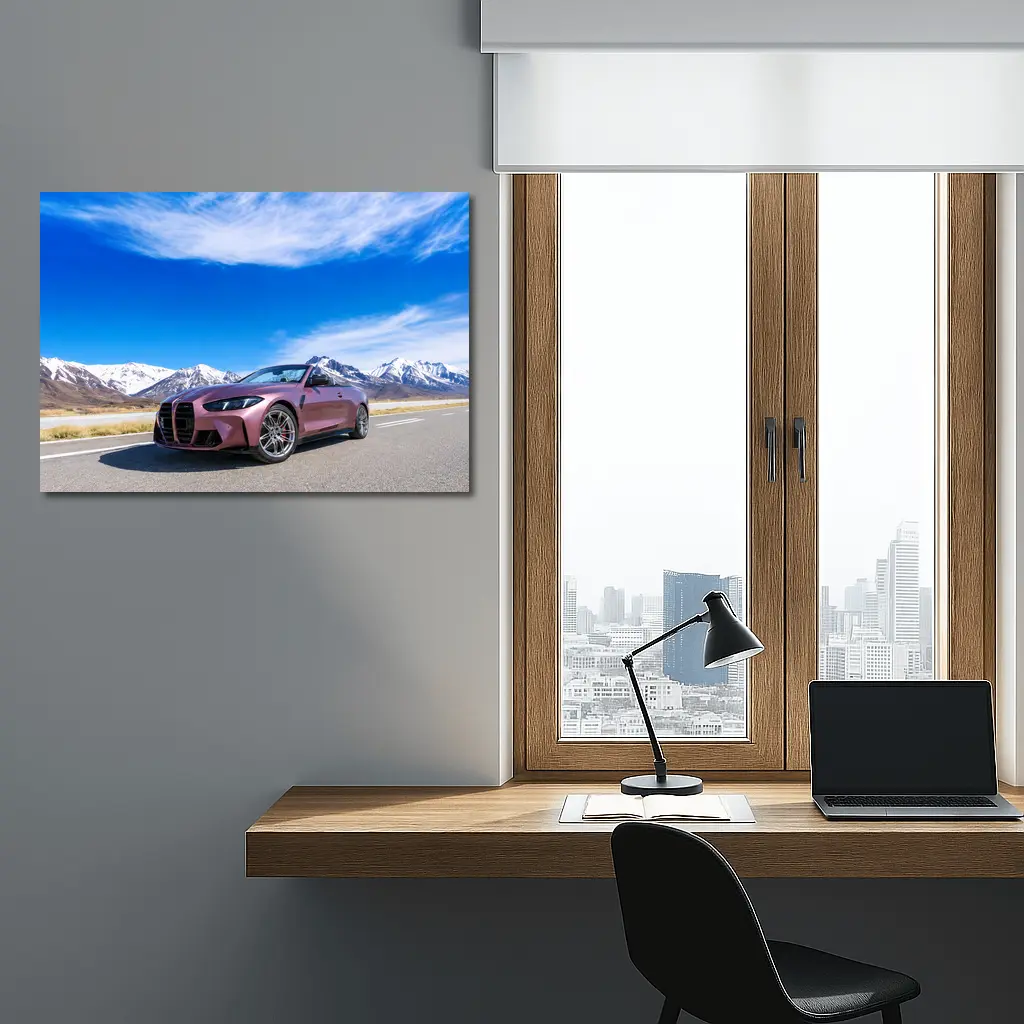 BMW M4 Convertible Snow Mountain Road – Wall Art