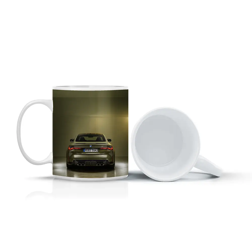 BMW M4 Rear View Olive Green Studio – Mugs