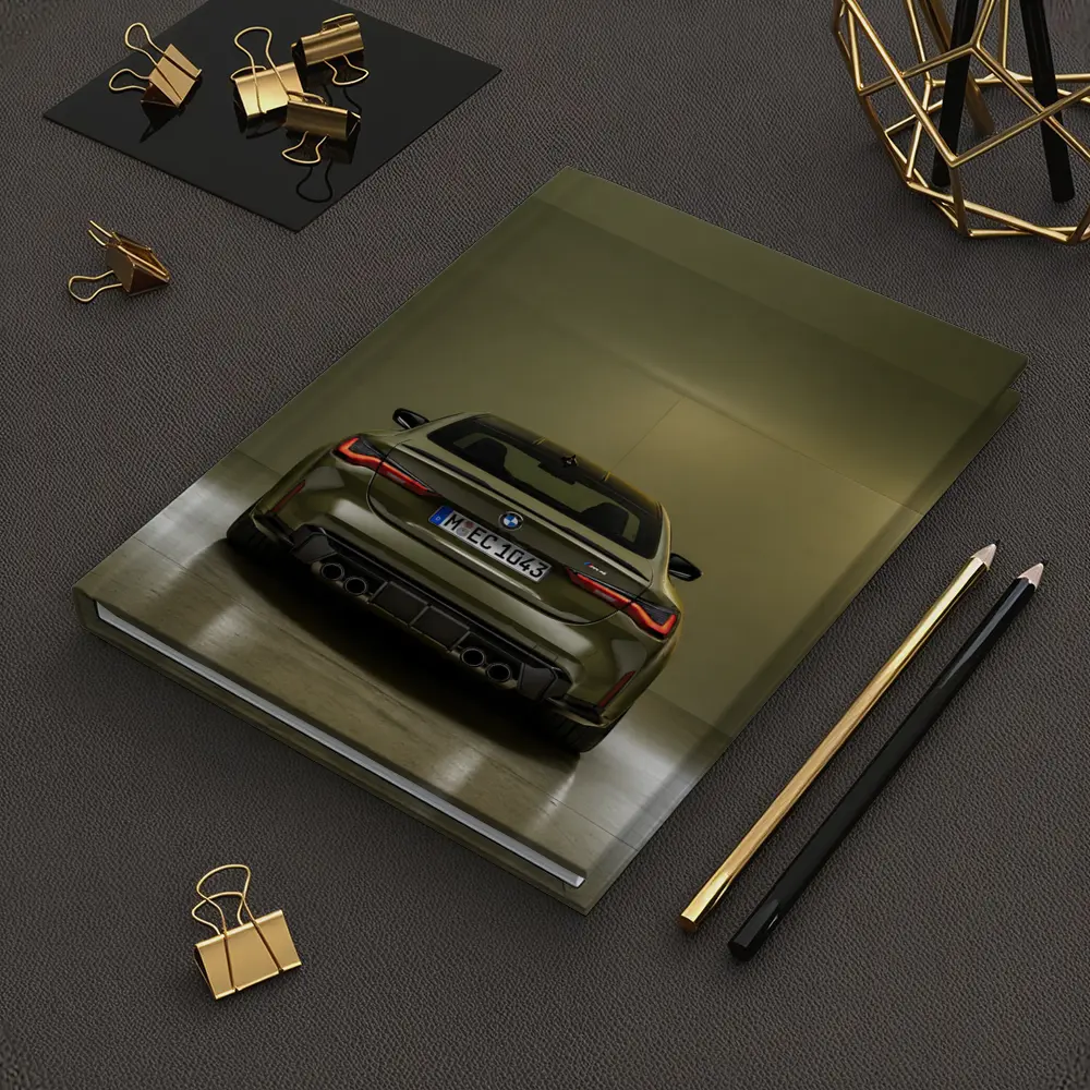 BMW M4 Rear View Olive Green Studio – Notebooks