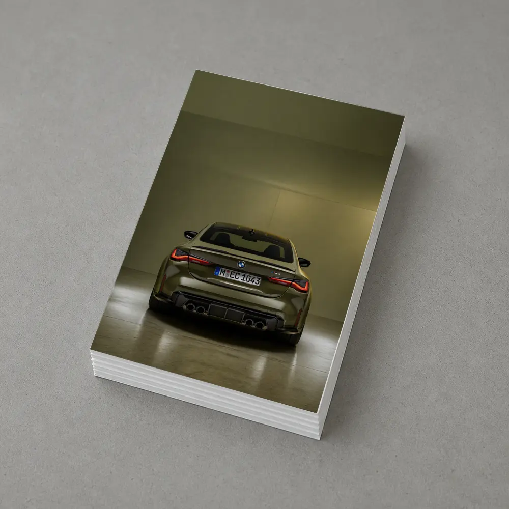 BMW M4 Rear View Olive Green Studio – Postcards