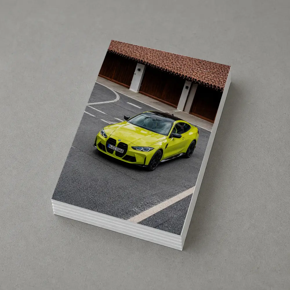 BMW M4 Coupe Acid Yellow Street – Postcards