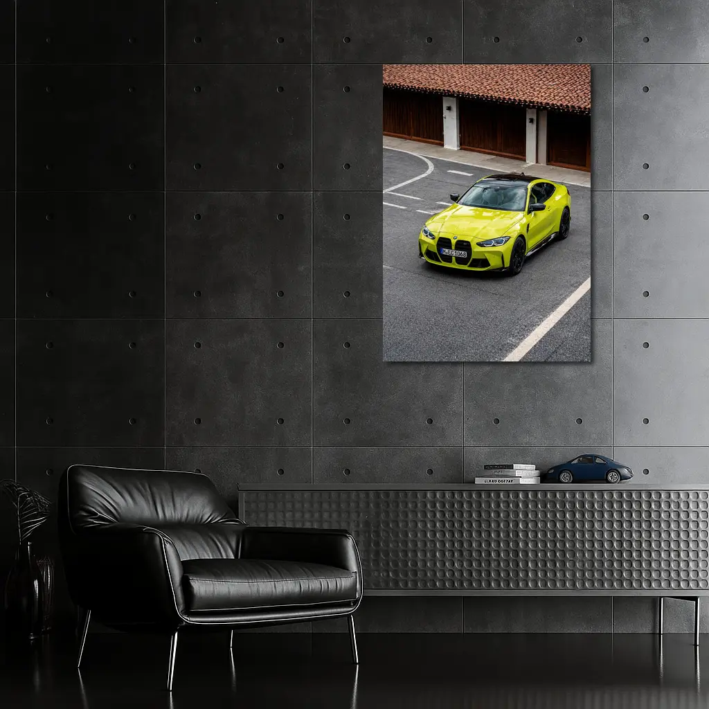 BMW M4 Coupe Acid Yellow Street – Wall Art