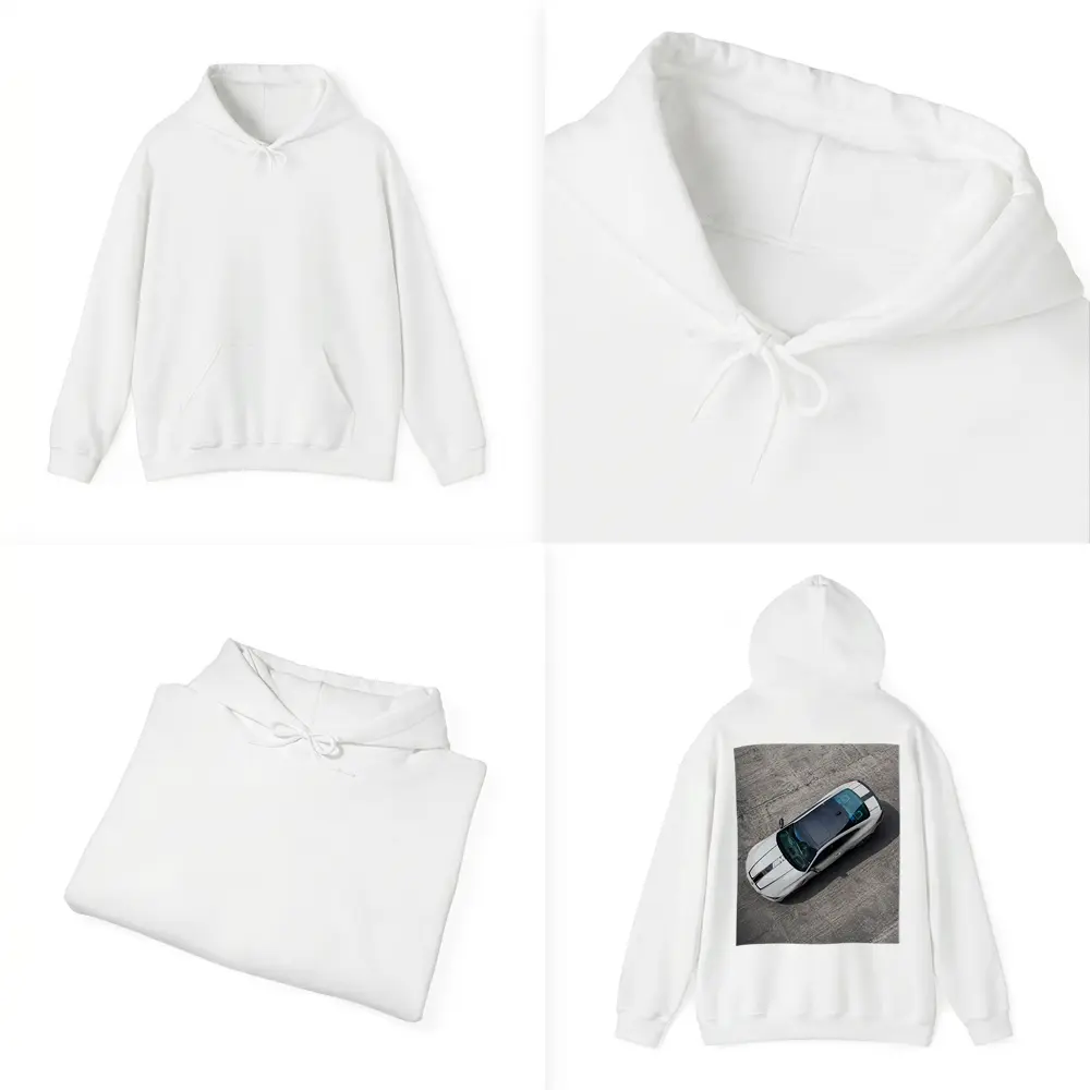 BMW M4 White Coupe Aerial Track View – Hoodies