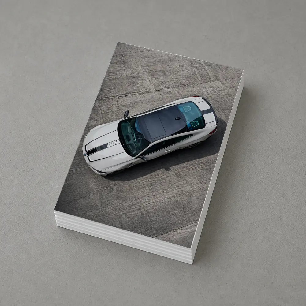 BMW M4 White Coupe Aerial Track View – Postcards