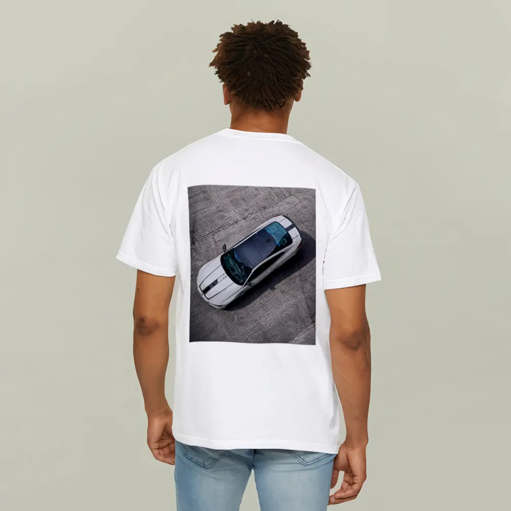 BMW M4 White Coupe Aerial Track View – T-Shirts