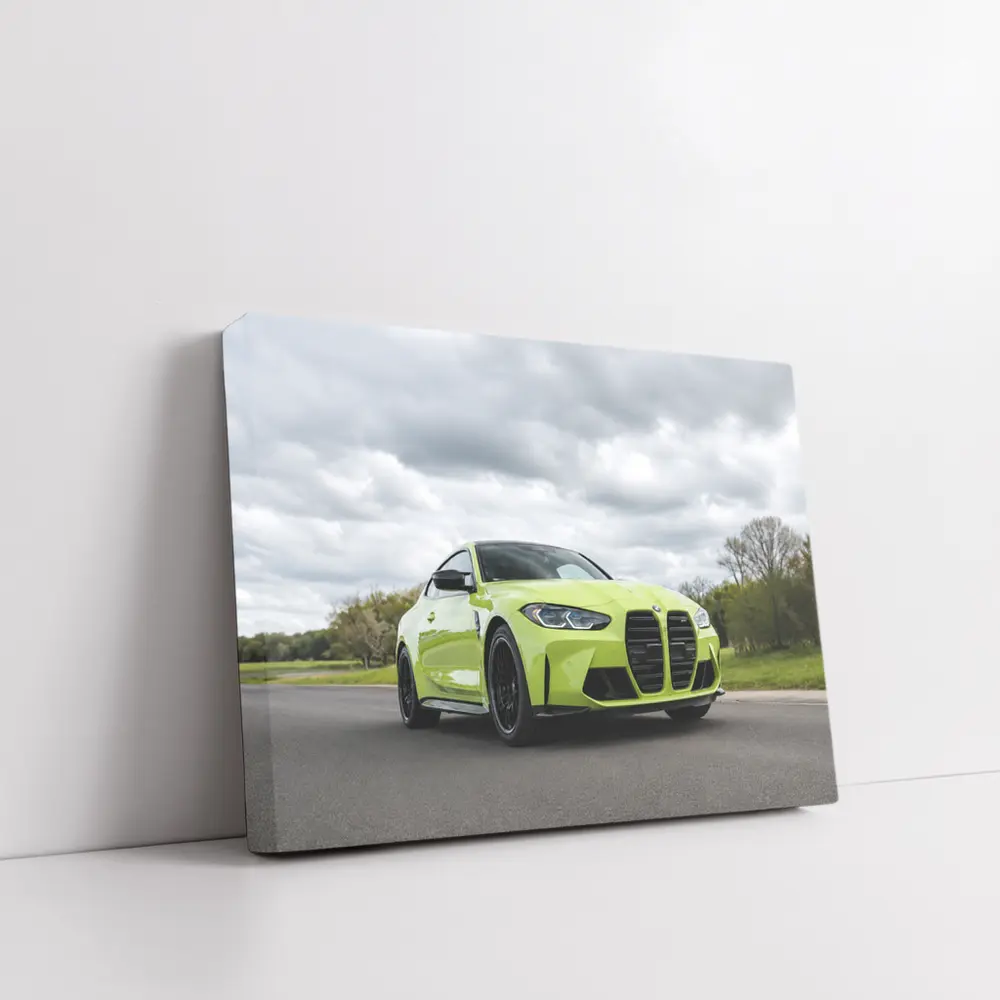 BMW M4 Lime Green Coupe Open Road – Wall Art