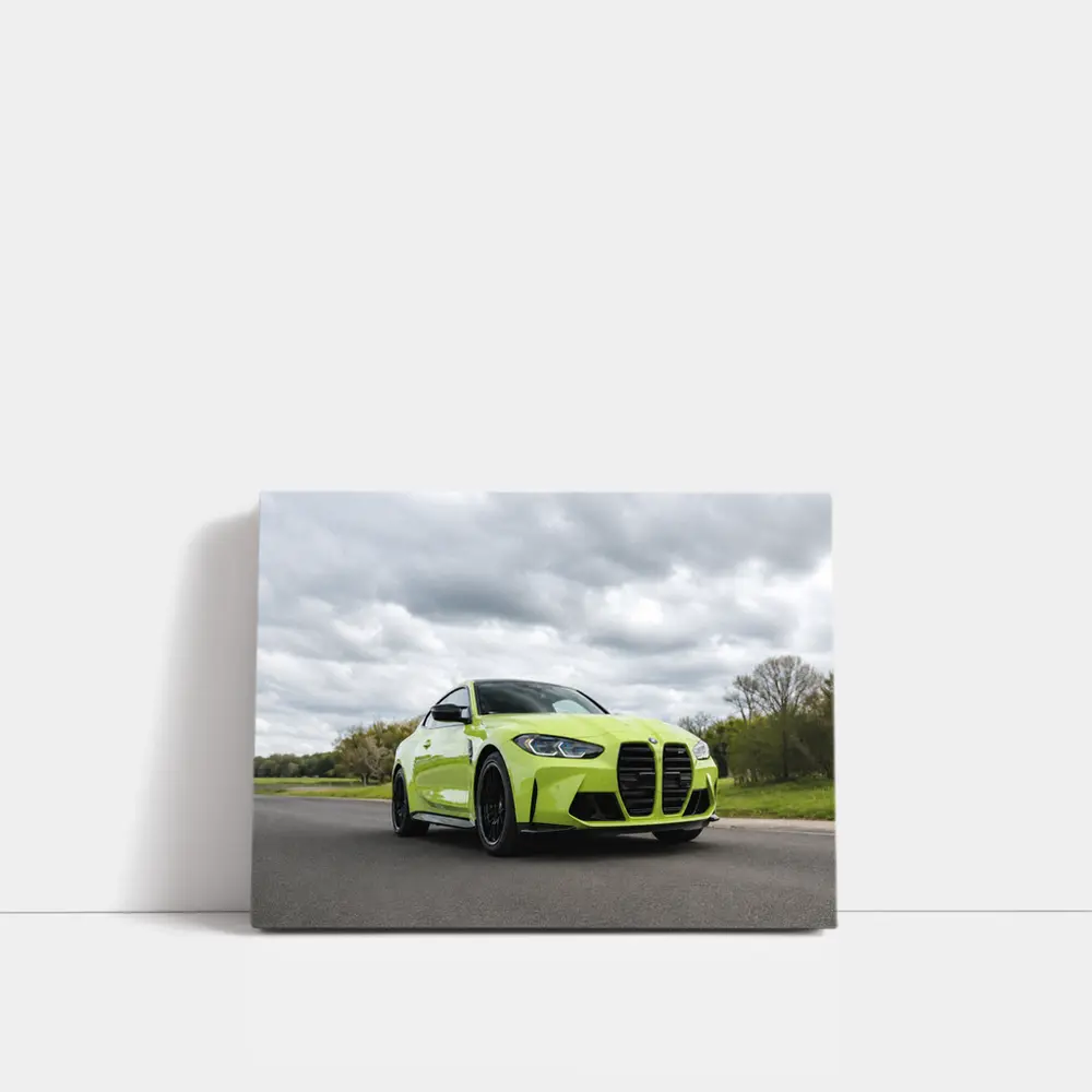BMW M4 Lime Green Coupe Open Road – Wall Art