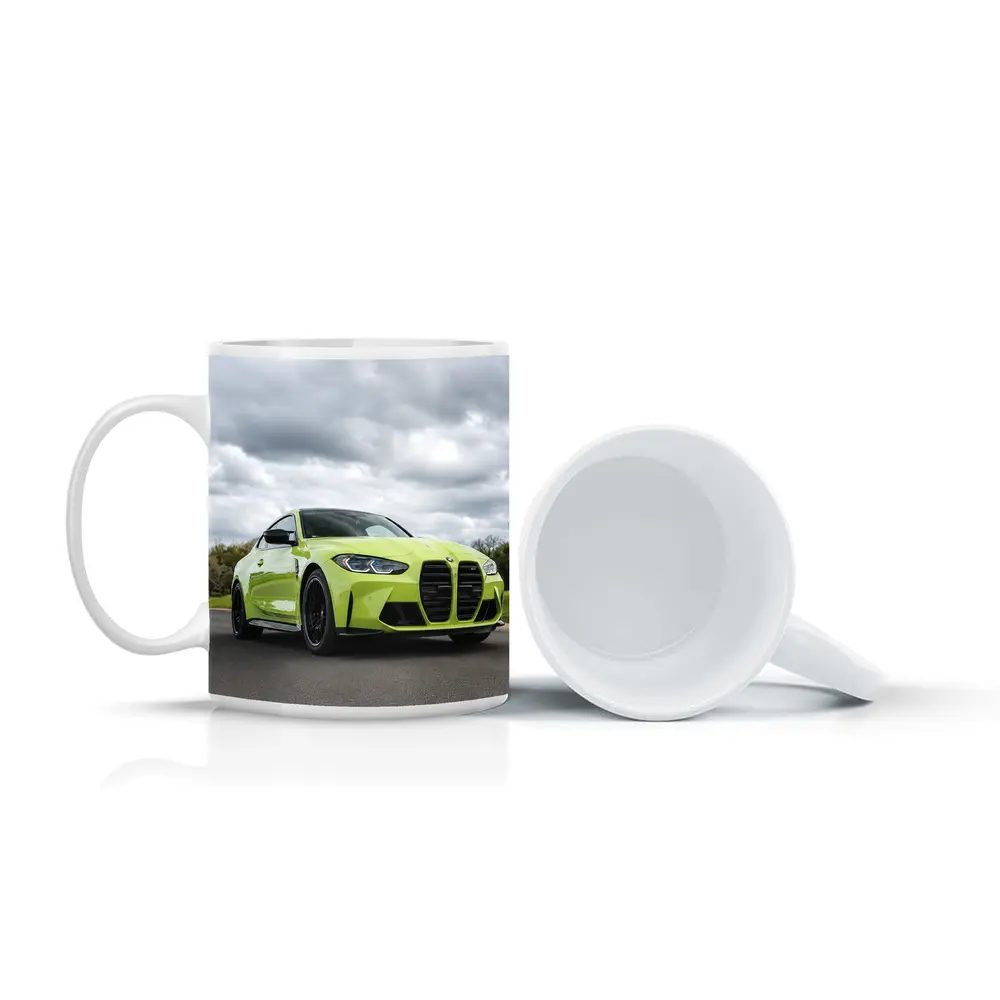 BMW M4 Lime Green Coupe Open Road – Mugs