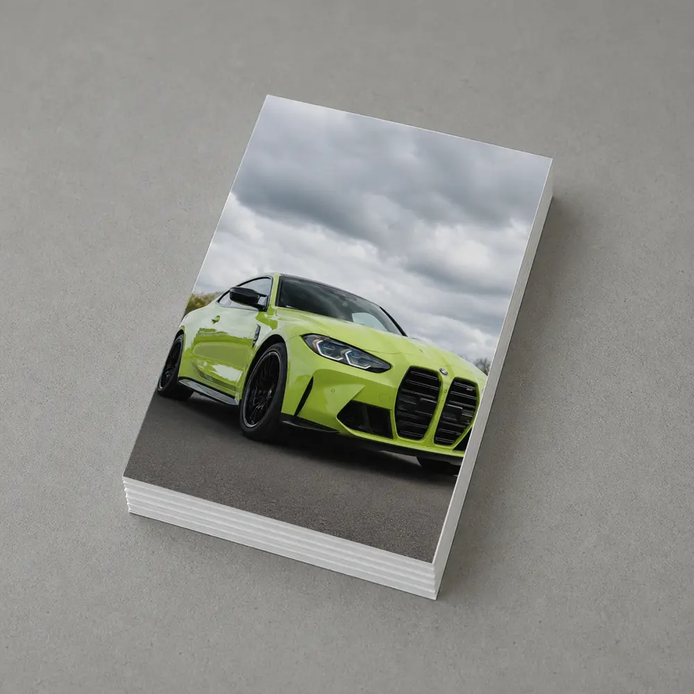 BMW M4 Lime Green Coupe Open Road – Postcards