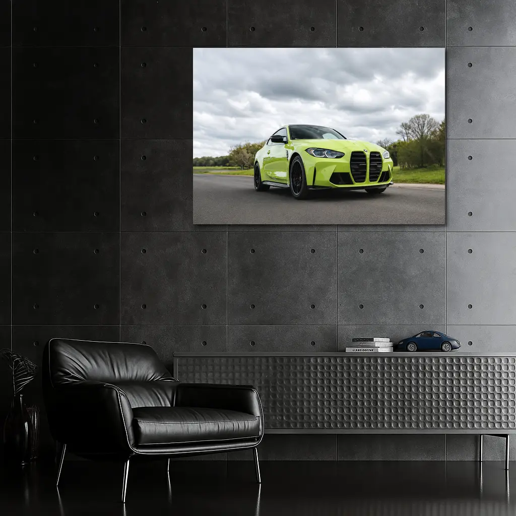 BMW M4 Lime Green Coupe Open Road – Wall Art