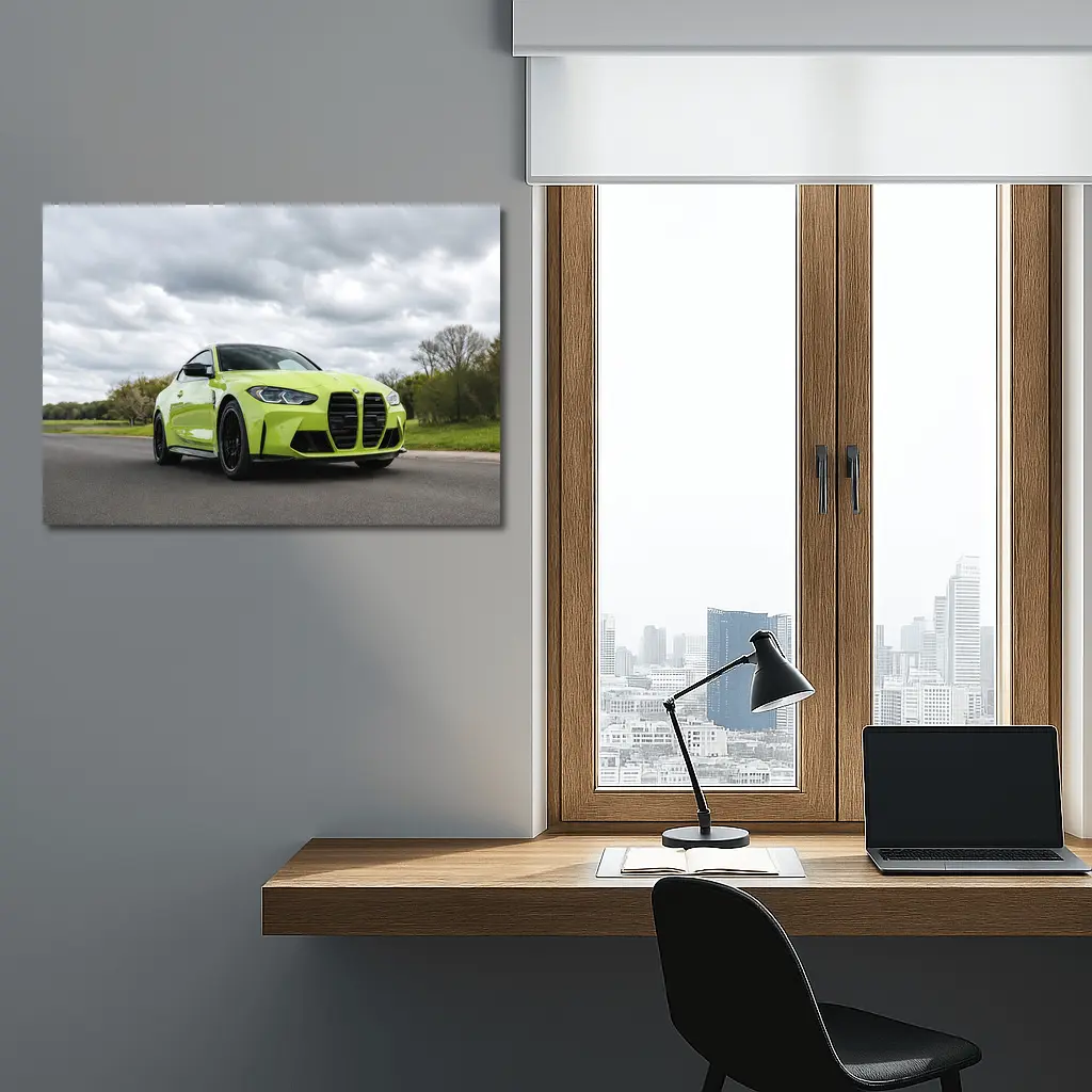 BMW M4 Lime Green Coupe Open Road – Wall Art