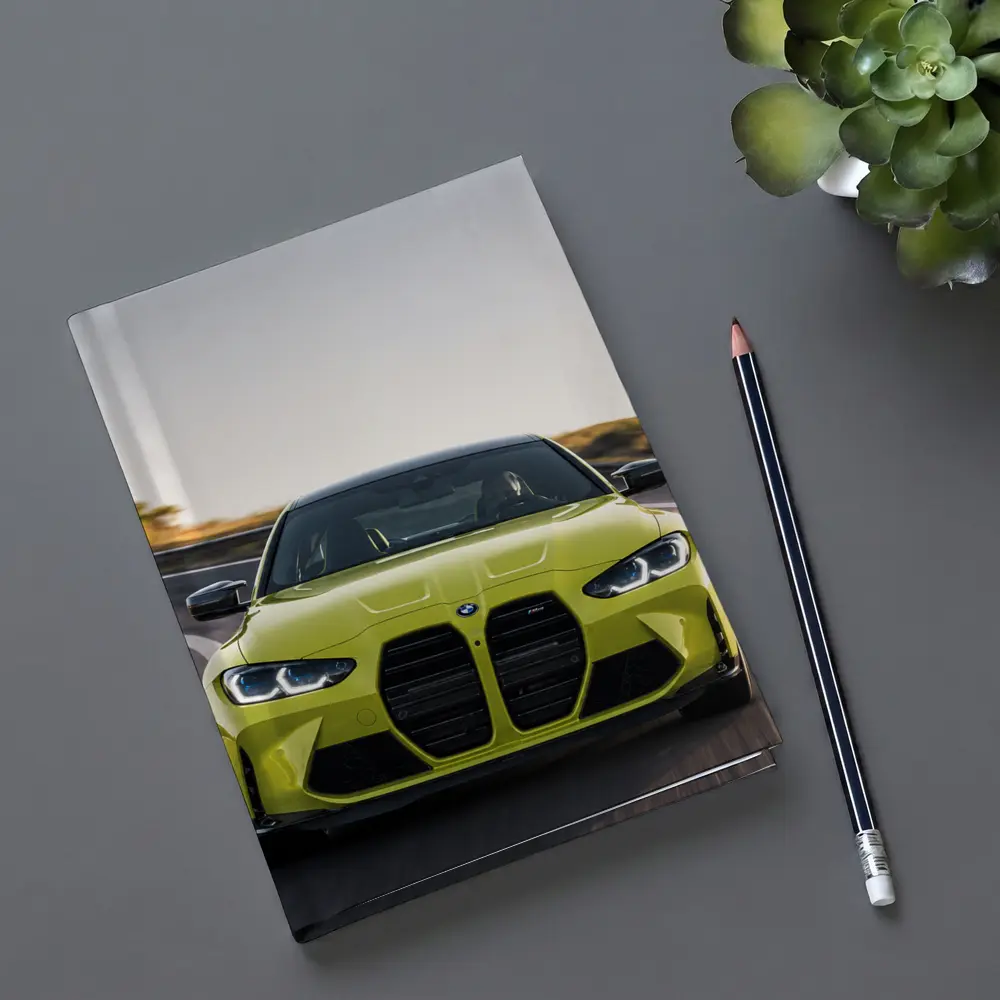 BMW M4 Lime Green On Winding Road – Notebooks