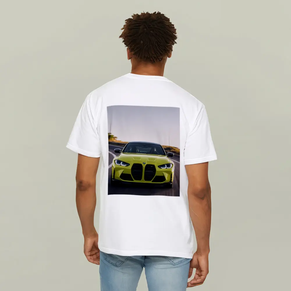 BMW M4 Lime Green On Winding Road – T-Shirts