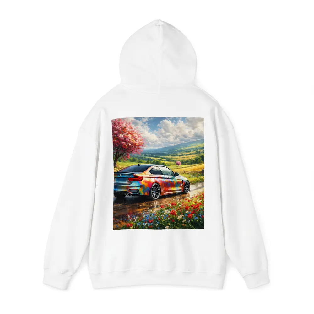 BMW M4 Colorful Art Countryside Floral Scene – Hoodies