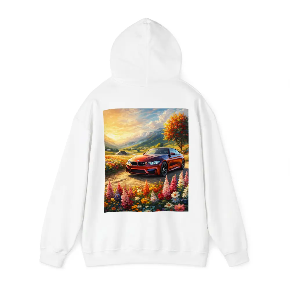 BMW M4 Red Sports Car Floral Landscape – Hoodies
