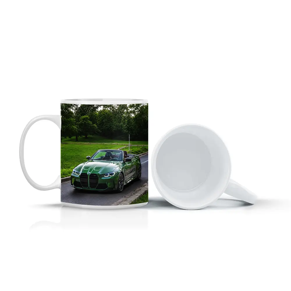 BMW M4 Convertible Green on Open Road – Mugs