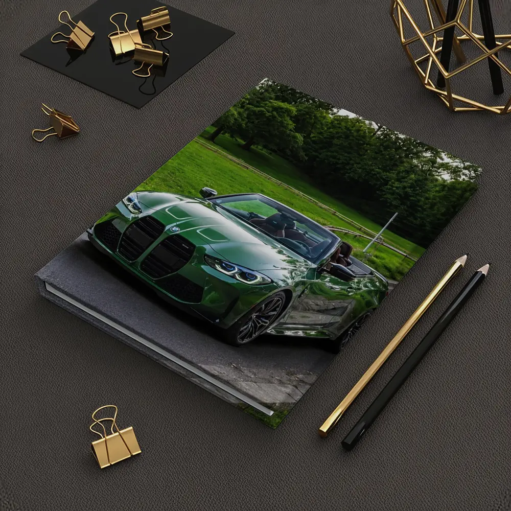 BMW M4 Convertible Green on Open Road – Notebooks