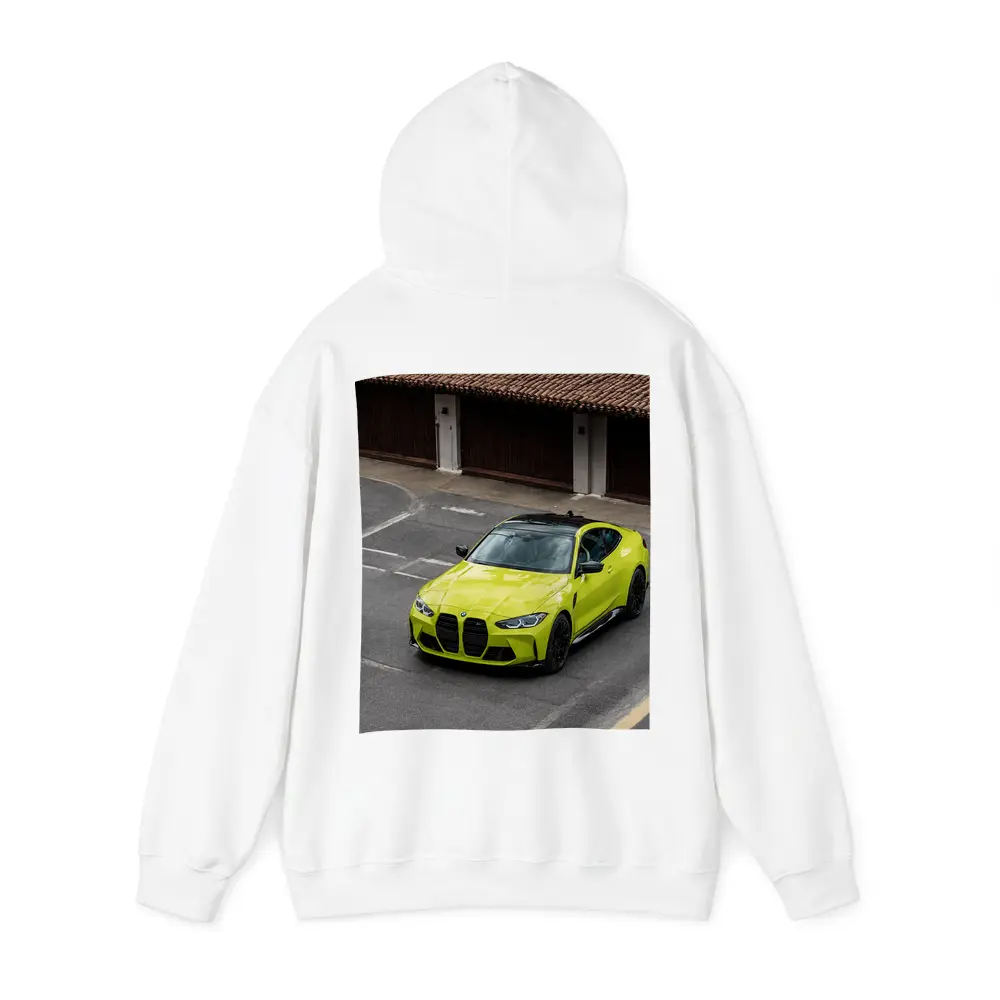 BMW M4 Lime Green Coupe Parking Lot – Hoodies
