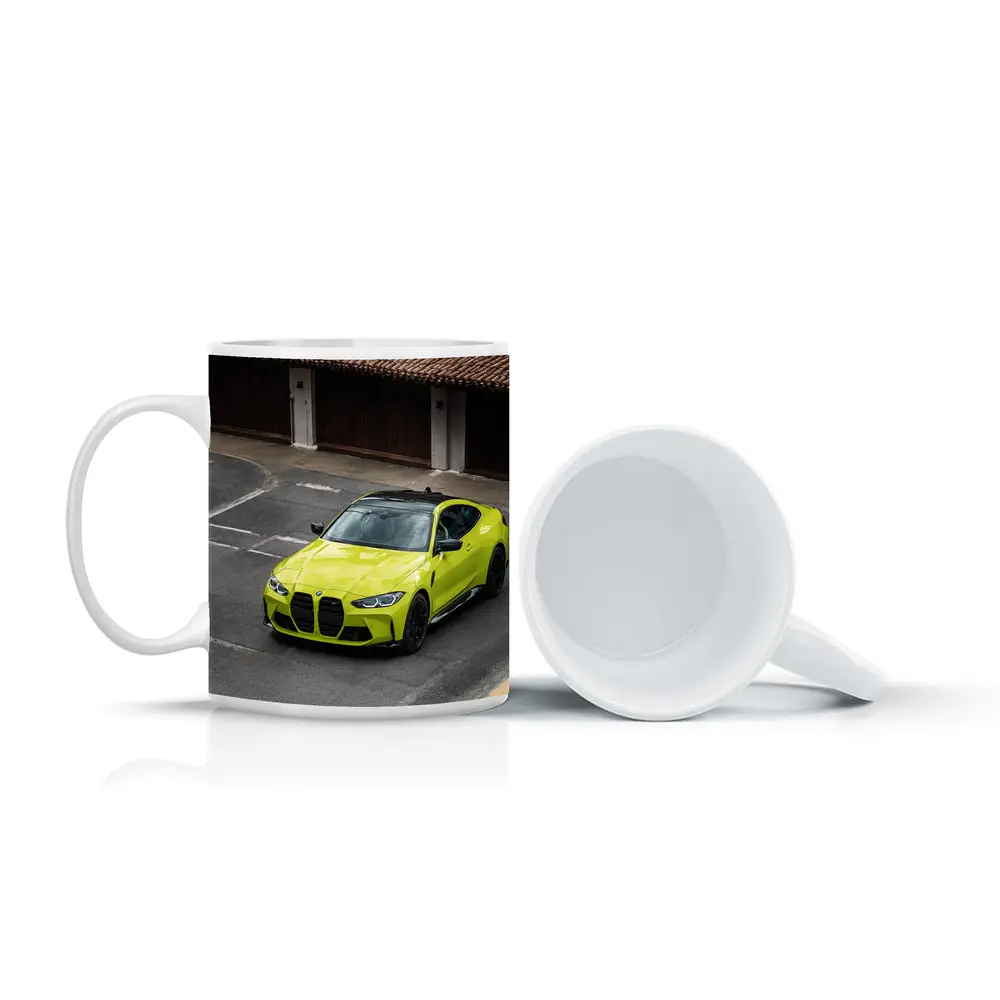 BMW M4 Lime Green Coupe Parking Lot – Mugs