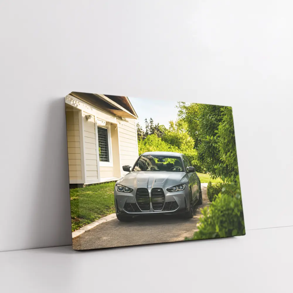 BMW M3 Gray Sedan Suburban Driveway Setting – Wall Art