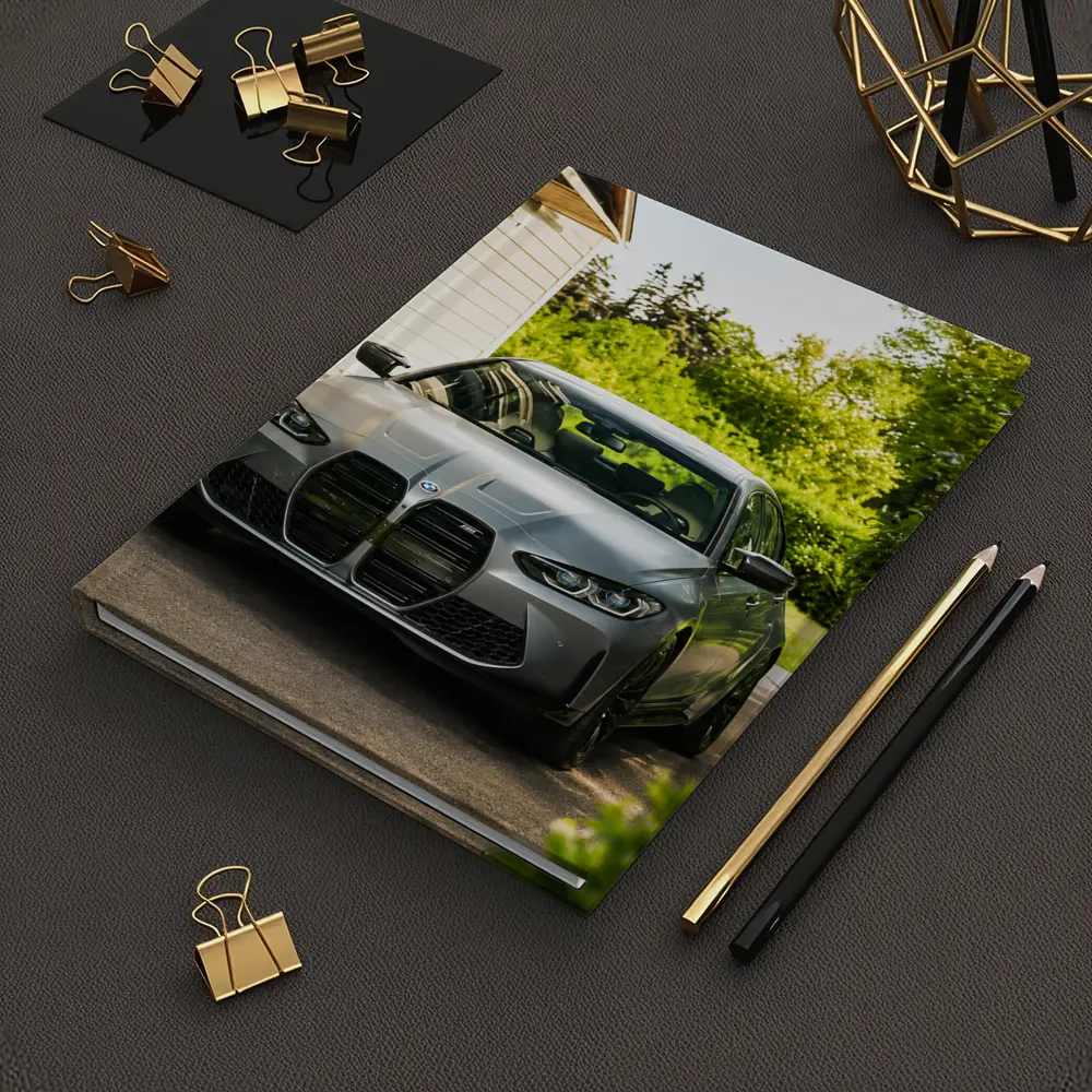 BMW M3 Gray Sedan Suburban Driveway Setting – Notebooks