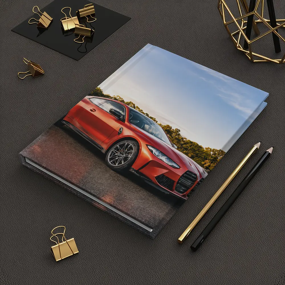 BMW M4 Orange Coupe Wet Parking Lot – Notebooks