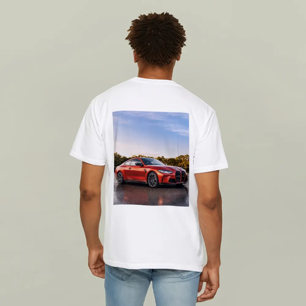 BMW M4 Orange Coupe Wet Parking Lot – T-Shirts