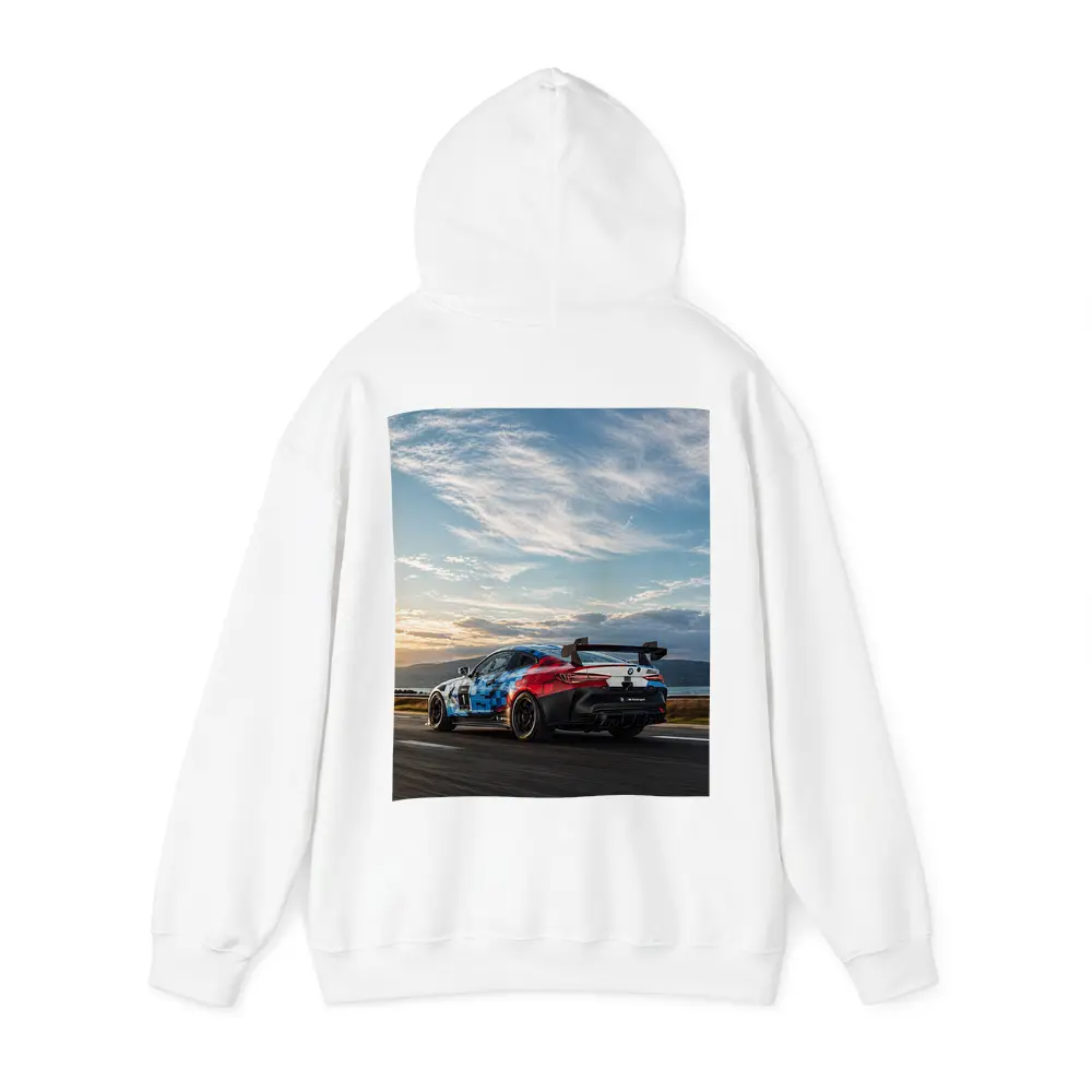 BMW M4 GT4 Racing on Open Road – Hoodies
