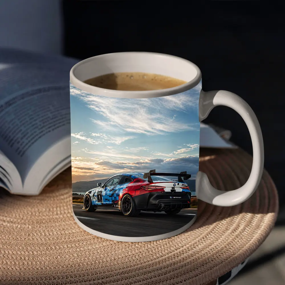 BMW M4 GT4 Racing on Open Road – Mugs