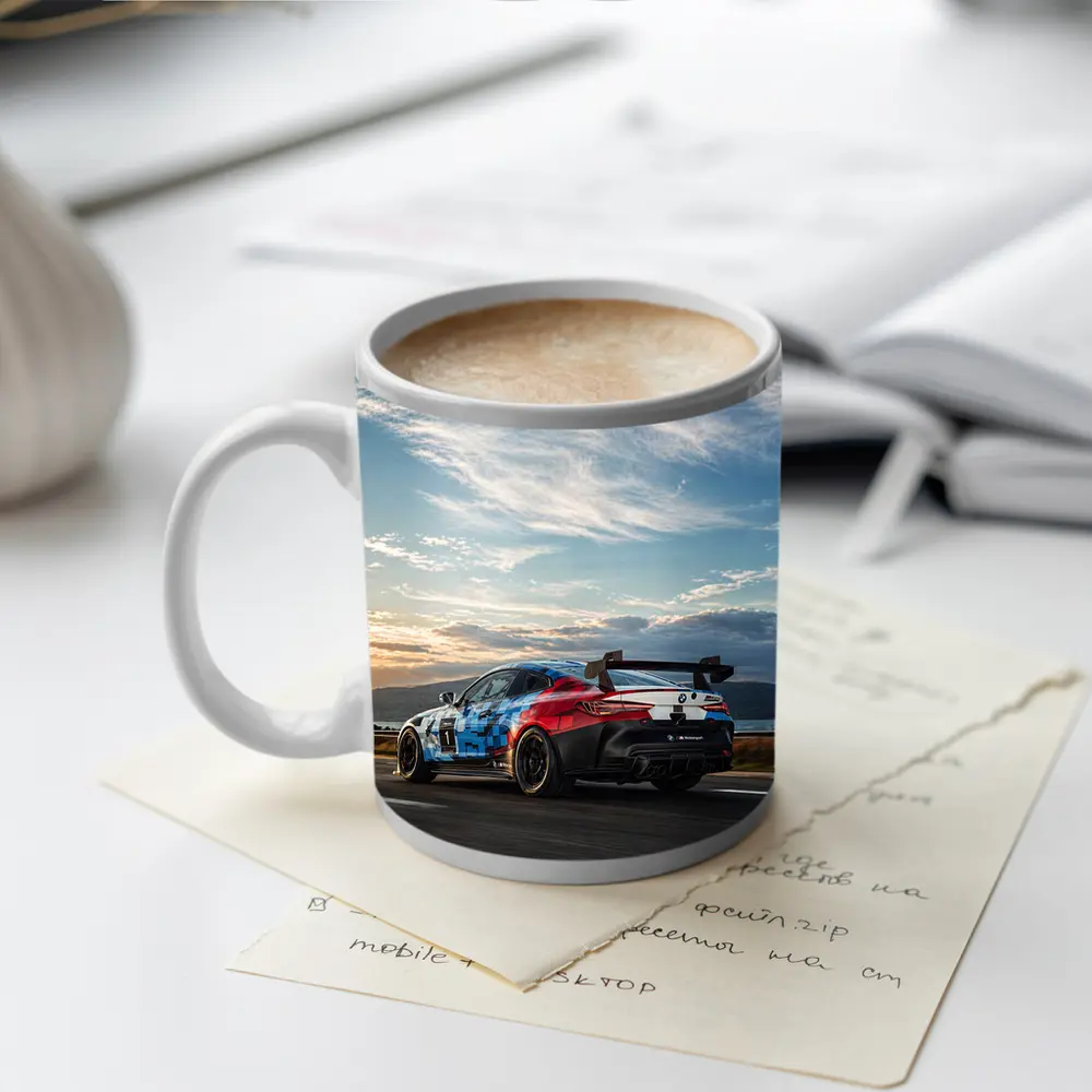BMW M4 GT4 Racing on Open Road – Mugs