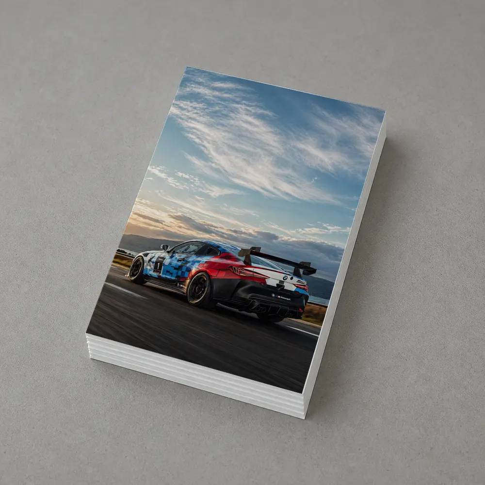 BMW M4 GT4 Racing on Open Road – Postcards