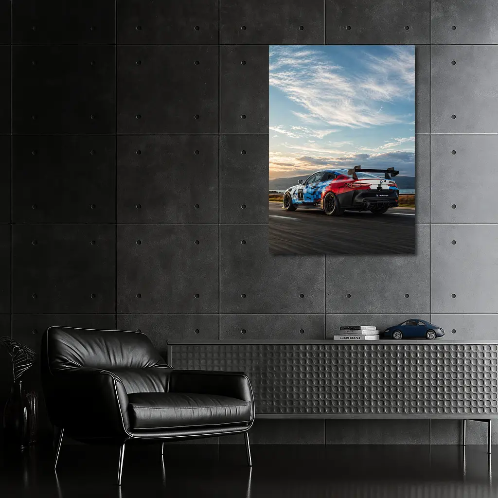 BMW M4 GT4 Racing on Open Road – Wall Art